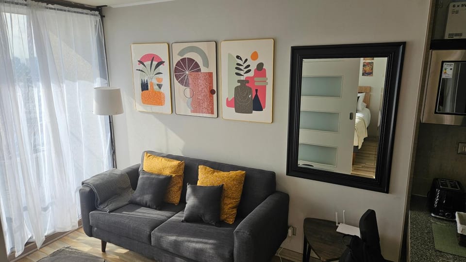 Living room, Decorative detail, Seating area, City view