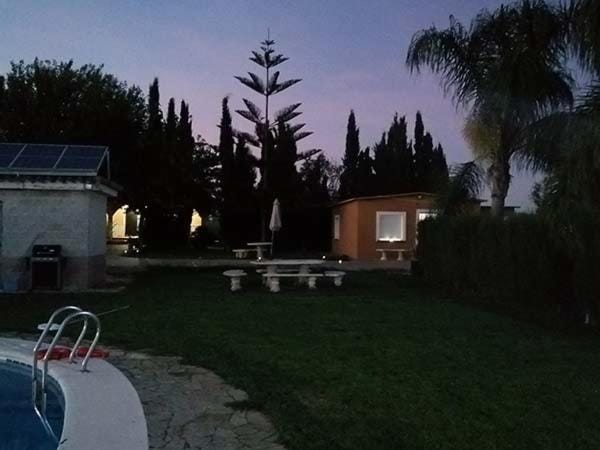 Property building, Night, Garden, Garden view