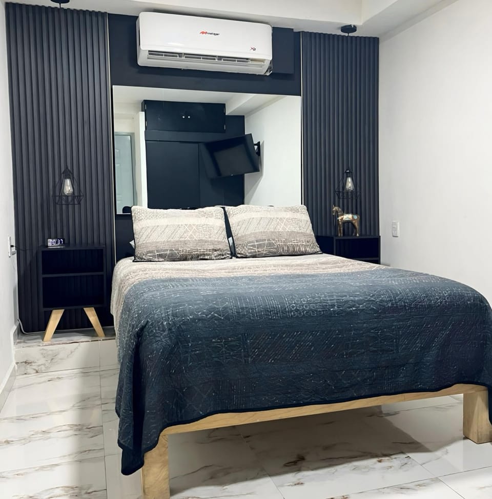 Bed, TV and multimedia, Bedroom, wardrobe, air conditioner