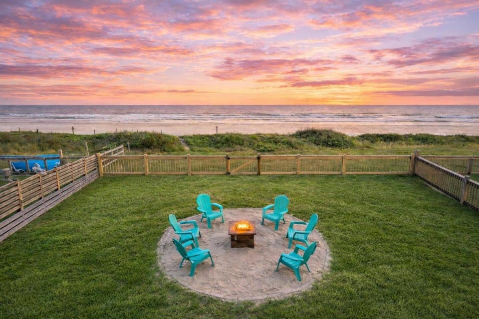 Garden, Beach, Sea view, Sunset, fireplace