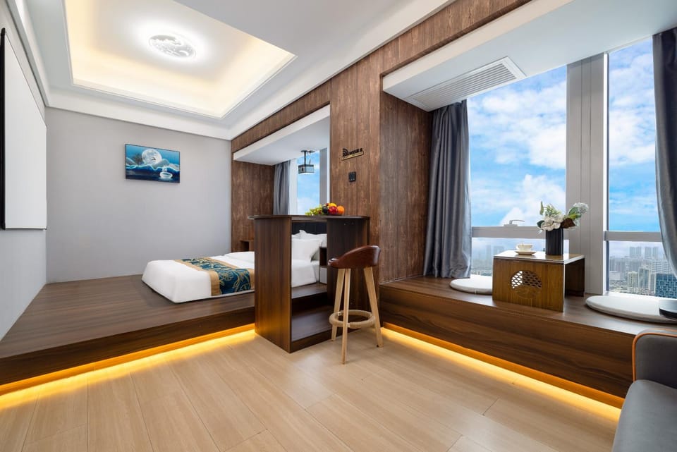 Bed, Natural landscape, Photo of the whole room