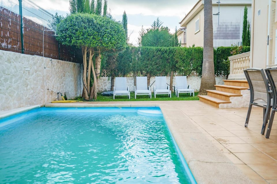 Property building, Living room, Swimming pool