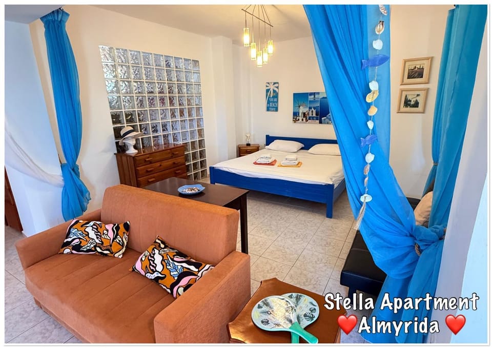 Stella Apartment in Almyrida slechts 350m vanaf het strand, auto huren niet nodig Apartment in Crete Region