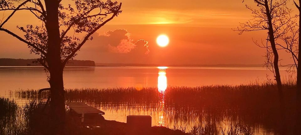 Beach, Lake view, Sunset