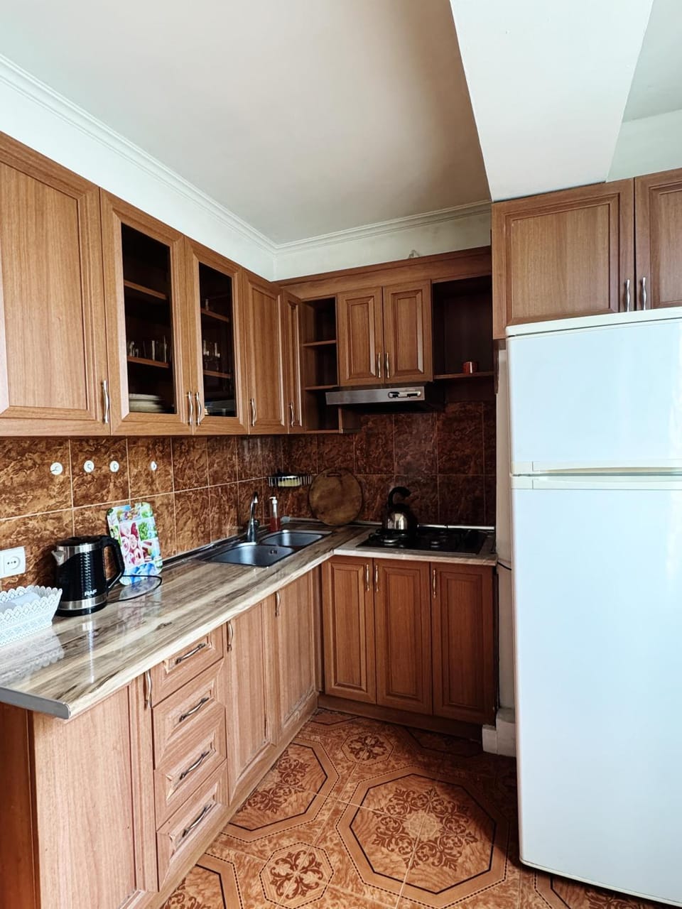 Kitchen or kitchenette, oven, stove