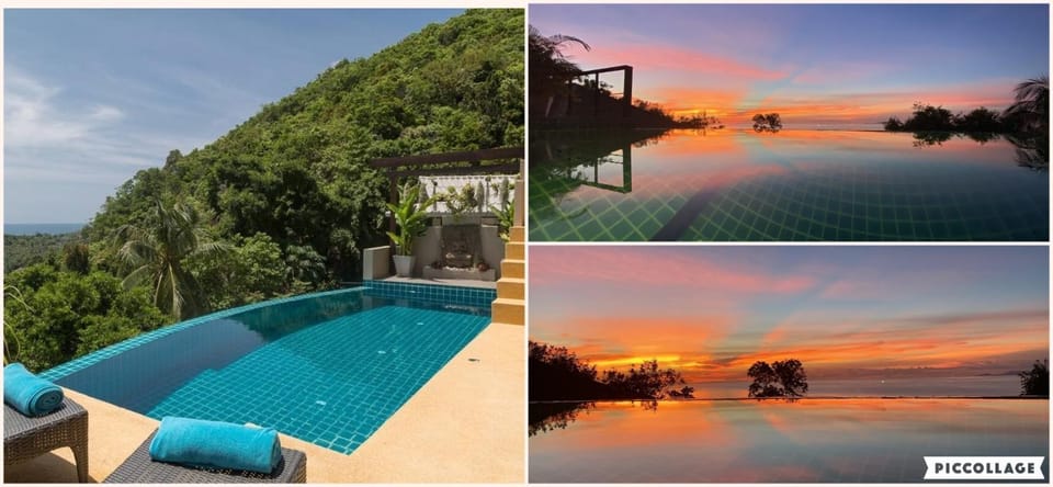 Balcony/Terrace, Sea view, Swimming pool, Sunset