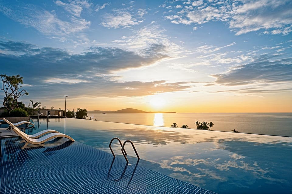 Day, Beach, Pool view, Swimming pool, Swimming pool, Sunset, sunbed