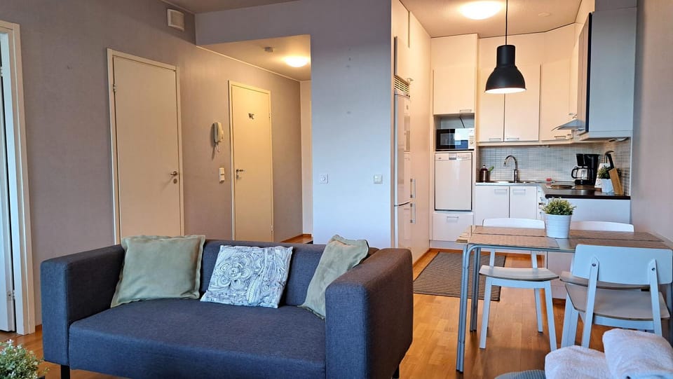 Kitchen or kitchenette, Living room, Seating area