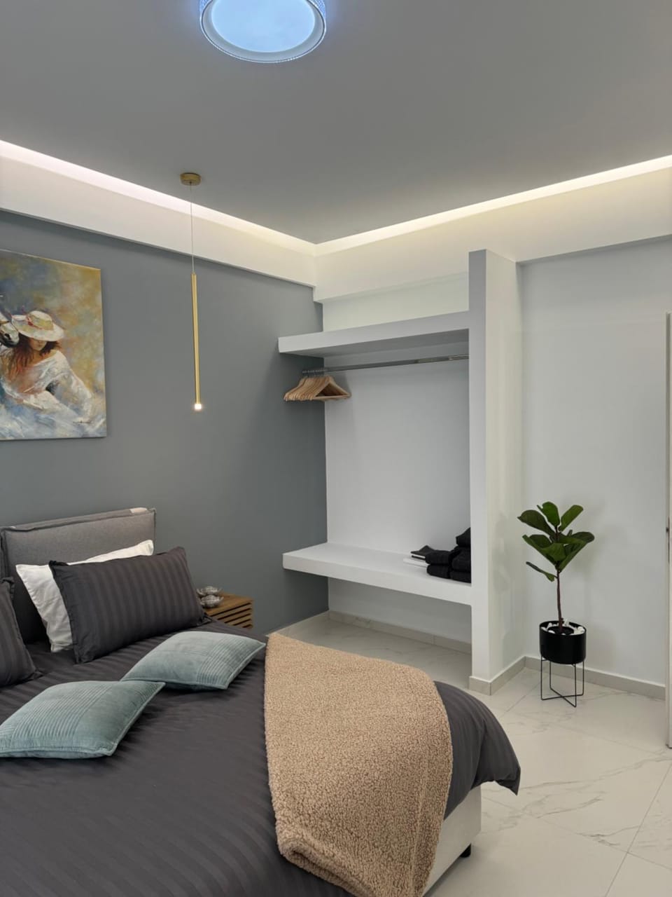 Bed, Bedroom, air conditioner