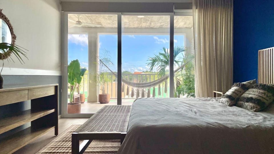Bed, View (from property/room), Balcony/Terrace, Photo of the whole room, Bedroom