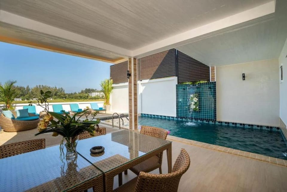 Patio, Day, Natural landscape, Dining area, Pool view, Swimming pool, sunbed