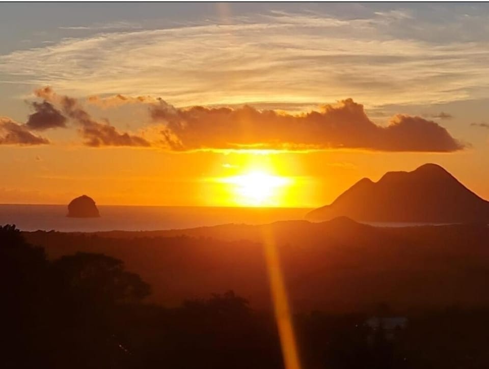 Nearby landmark, Natural landscape, Mountain view, Sea view, Sunset