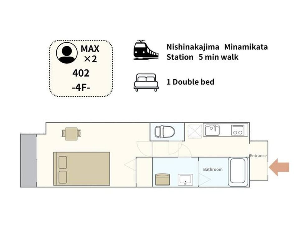 Locanda Shinosaka 402 ロカンダ新大阪 402 Apartment in Osaka