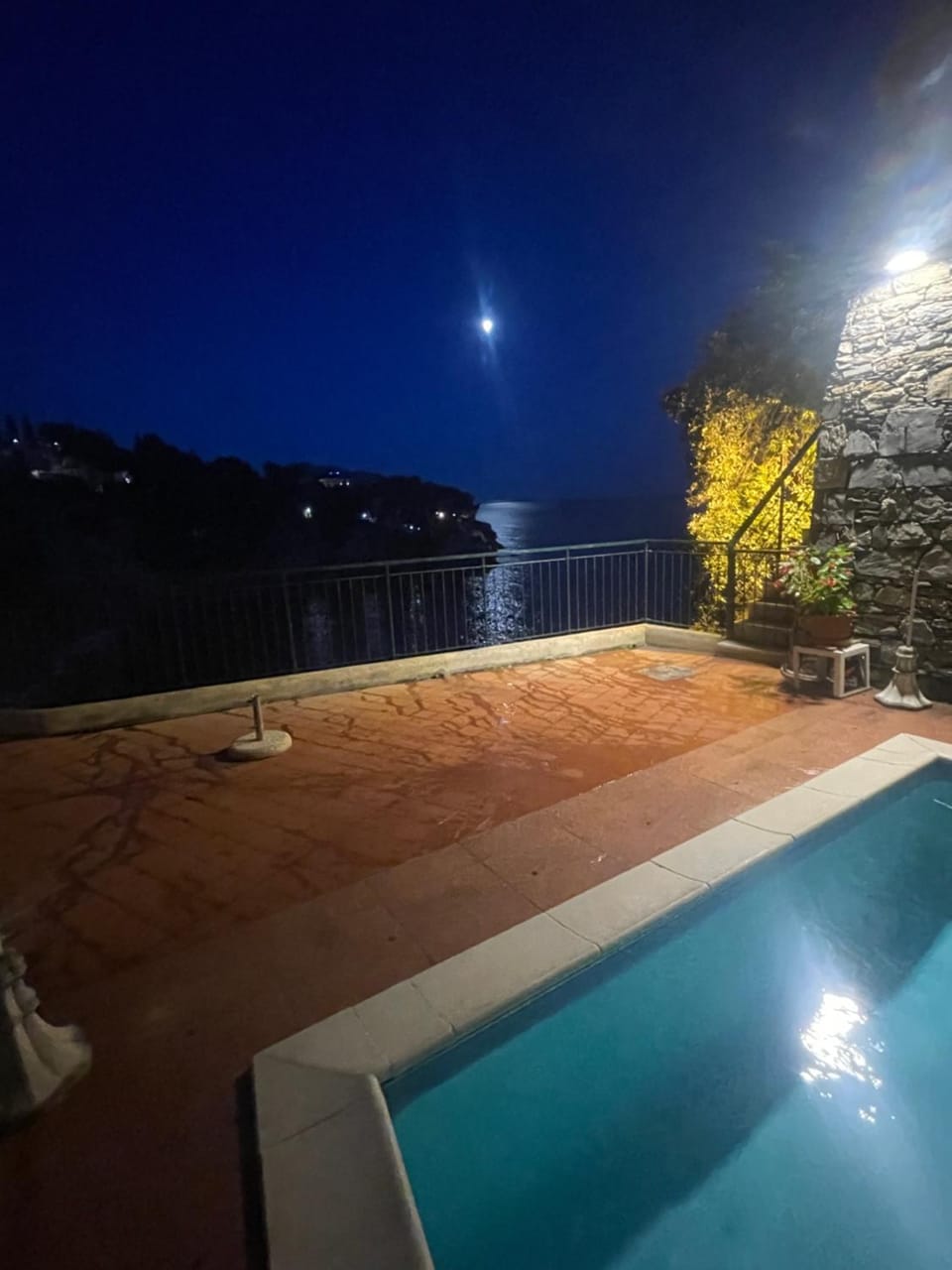 Night, Pool view, Swimming pool