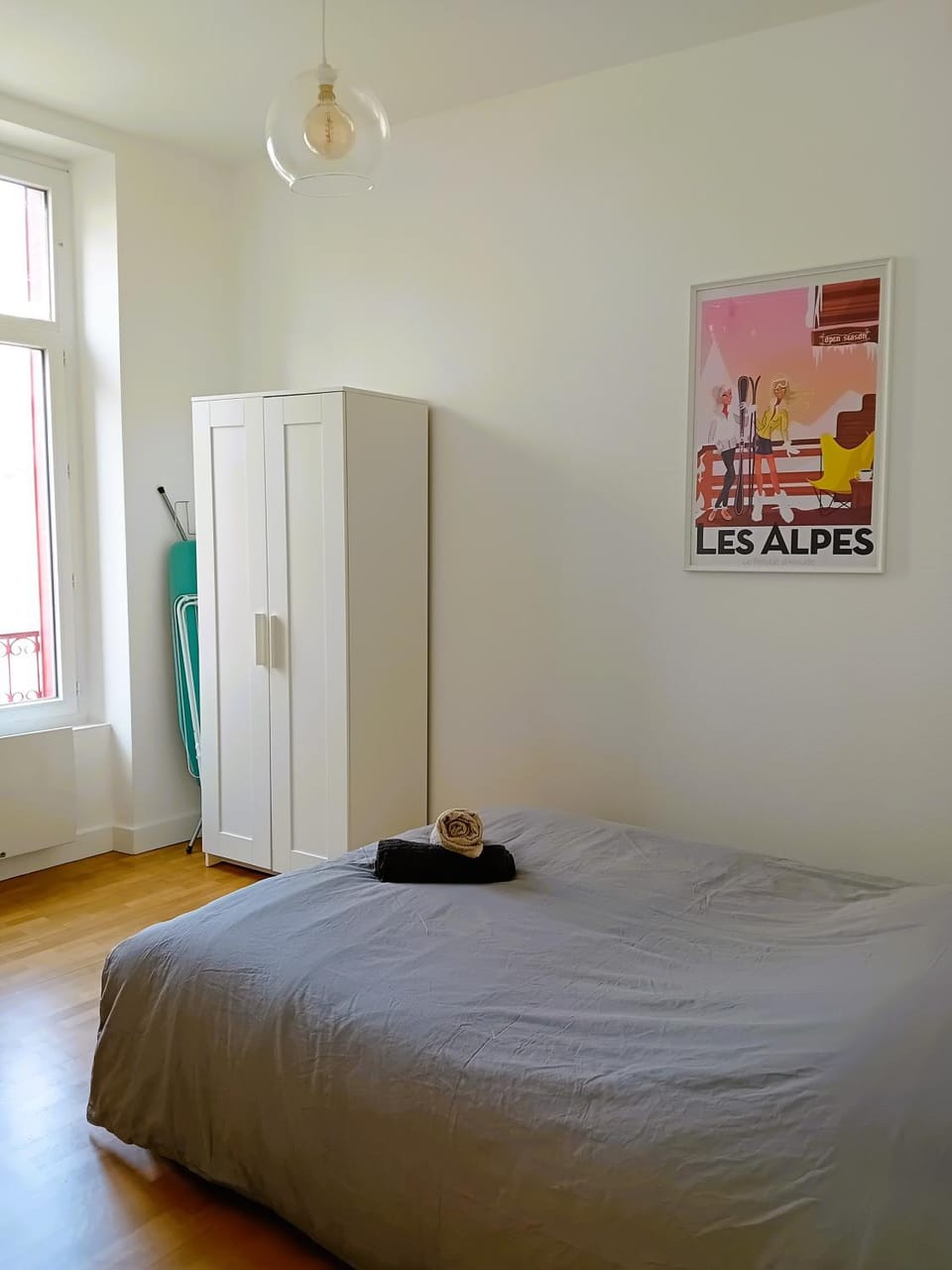 Bed, Photo of the whole room, Bedroom, furniture, wardrobe