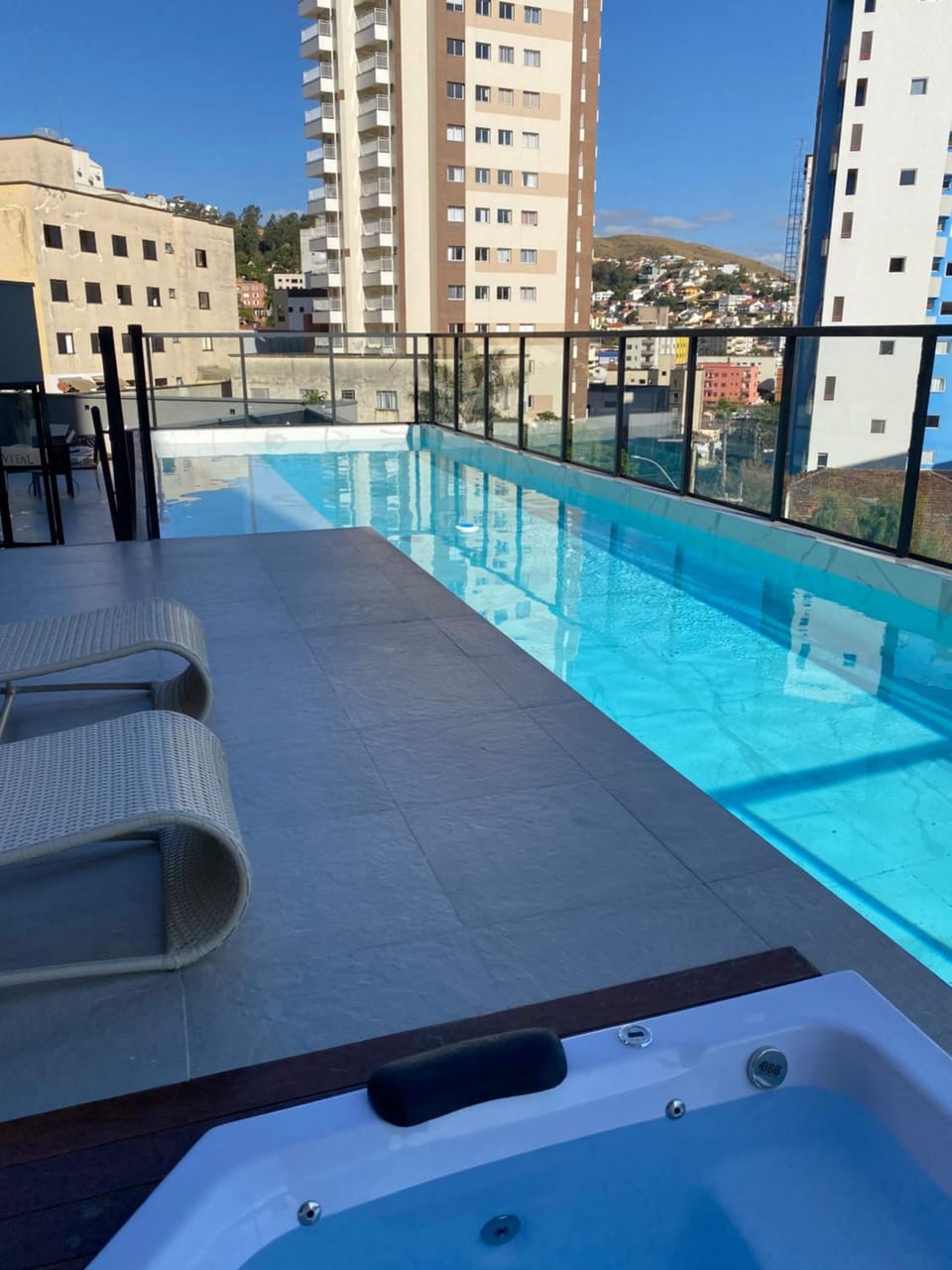 Pool view, Swimming pool, sunbed