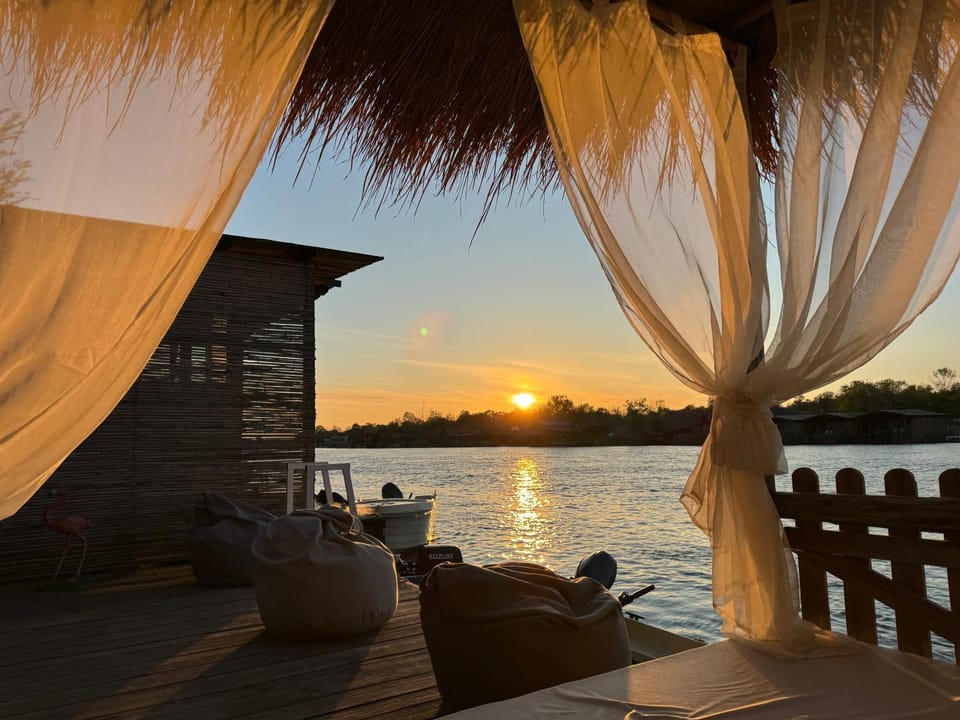 Day, Natural landscape, View (from property/room), Balcony/Terrace, River view, Sunset
