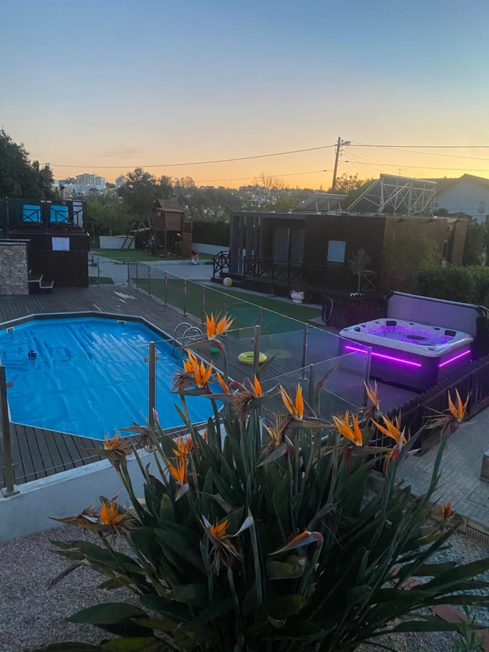 Swimming pool, Sunset