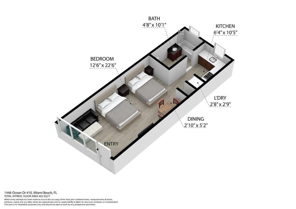 Ocean Drive Prime Apt w/2 QueenBeds & Washer/Dryer Apartment in Flamingo Lummus