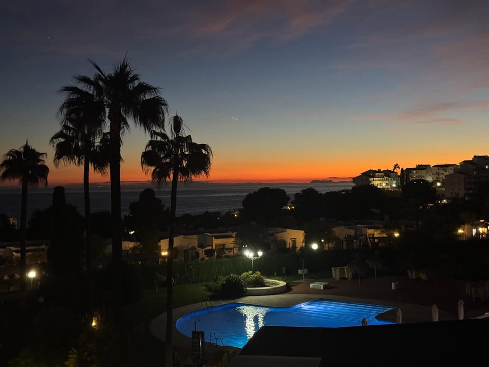 Night, Pool view, Sunset