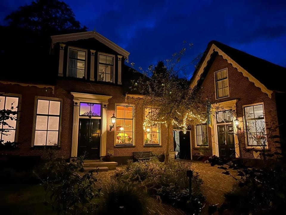Property building, Night, Garden view