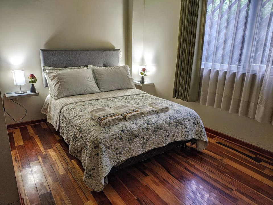 Bed, Photo of the whole room, Bedroom, towels