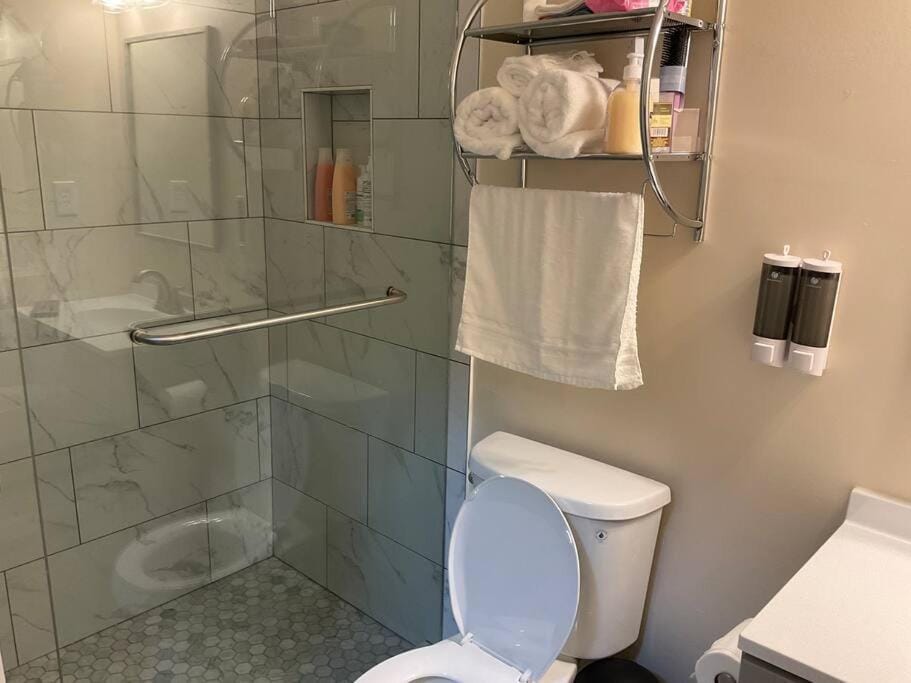 Shower, Toilet, Bathroom, towels