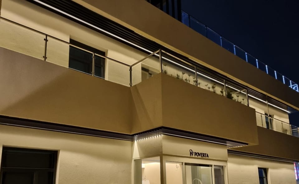 Property building, Night, Balcony/Terrace
