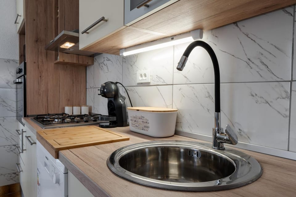 Kitchen or kitchenette, dishwasher, minibar, stove, toaster
