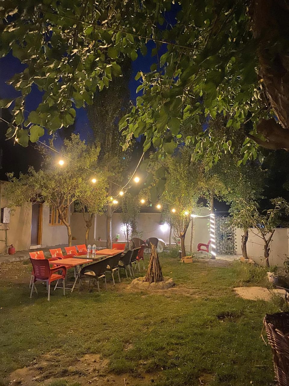 Night, Dining area, Garden view