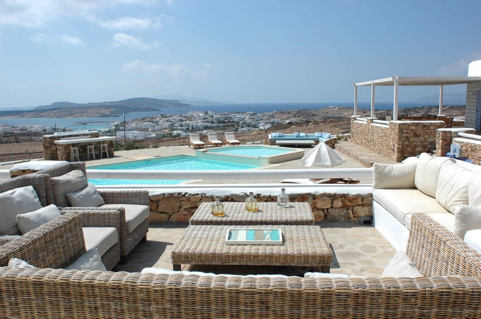 Property building, Living room, Swimming pool