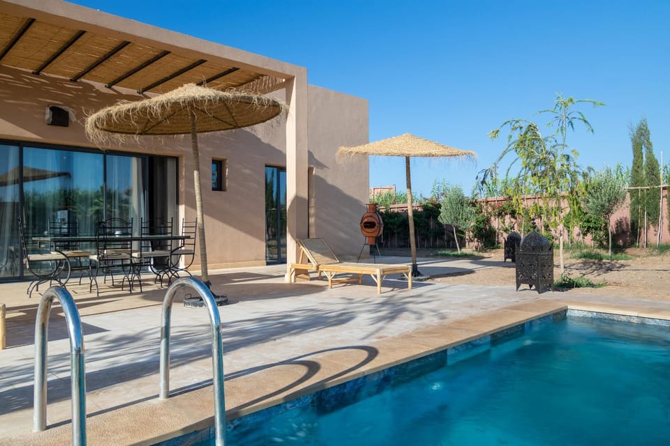 Patio, Pool view, sunbed