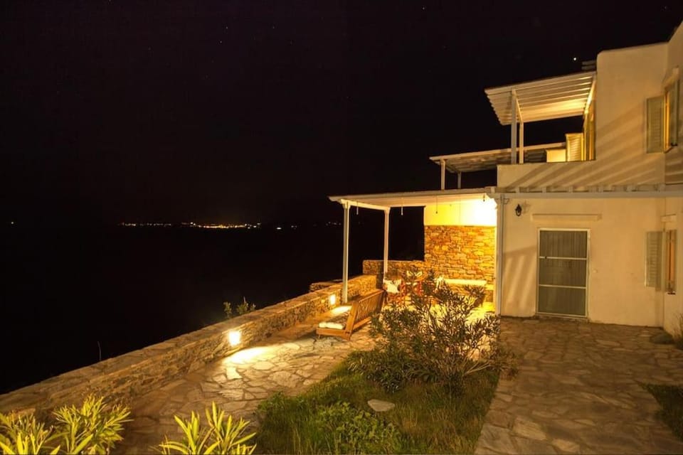 Property building, Night, Natural landscape, View (from property/room), Balcony/Terrace, Sea view