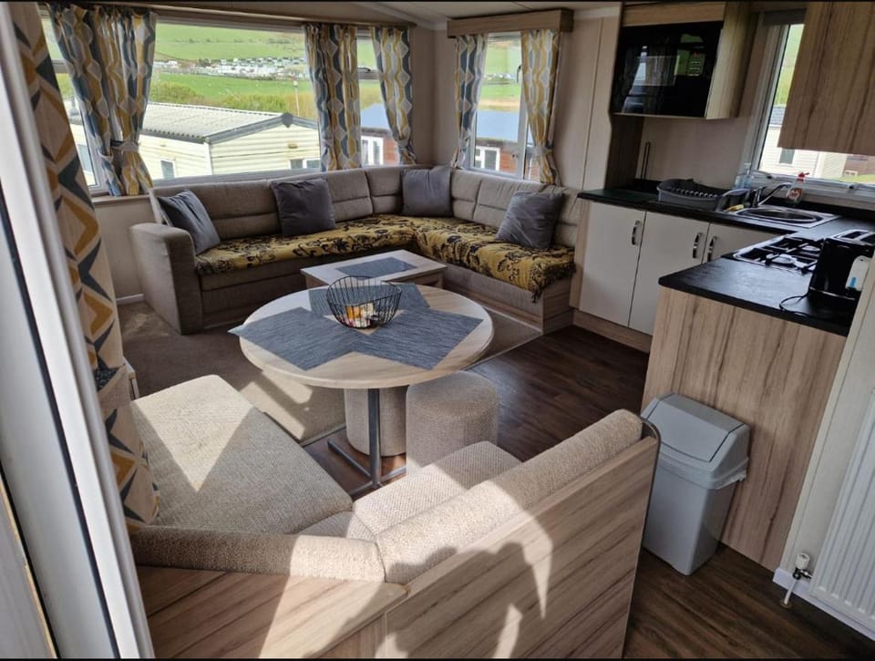 Experience Coastal Bliss in Our Modern 2019 Sea Viev 2 Bedroom static caravan at Clarach Bay Holiday Village! House in Tirymynach