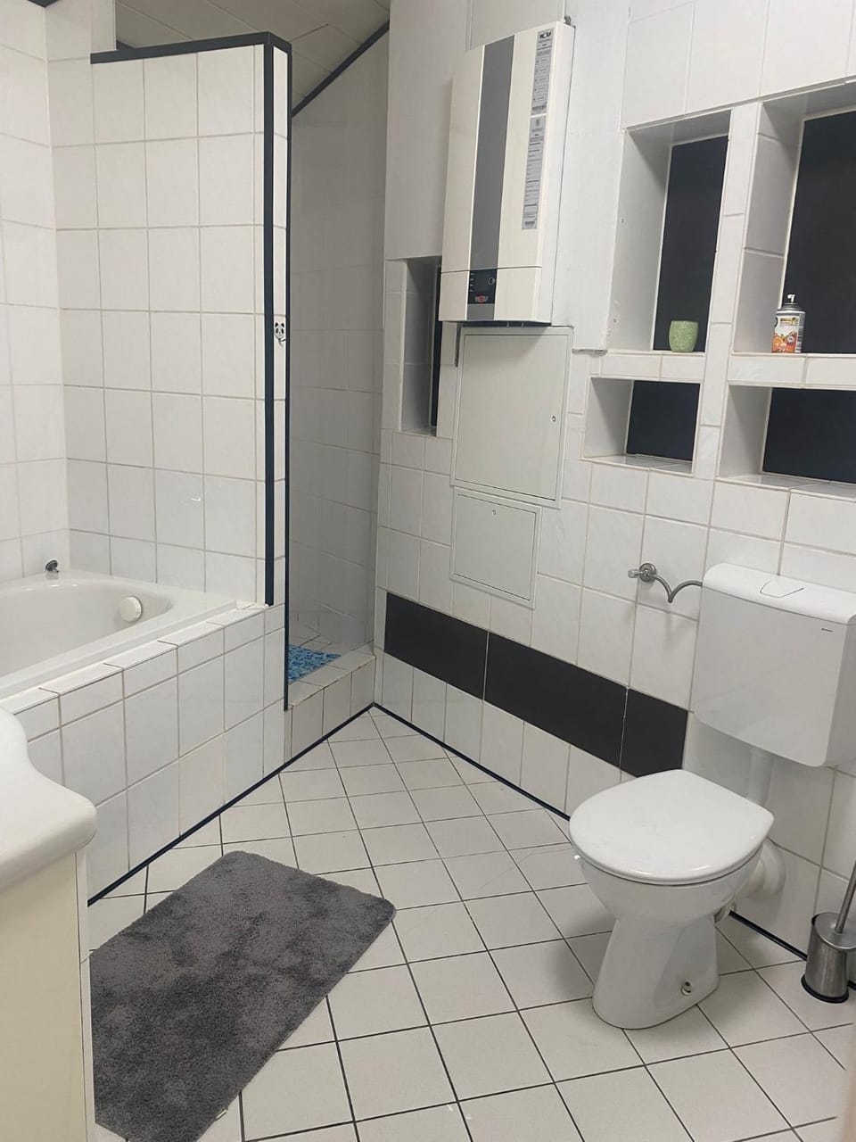 Shower, Toilet, Bathroom, Bath, flat iron, hair dryier, towels