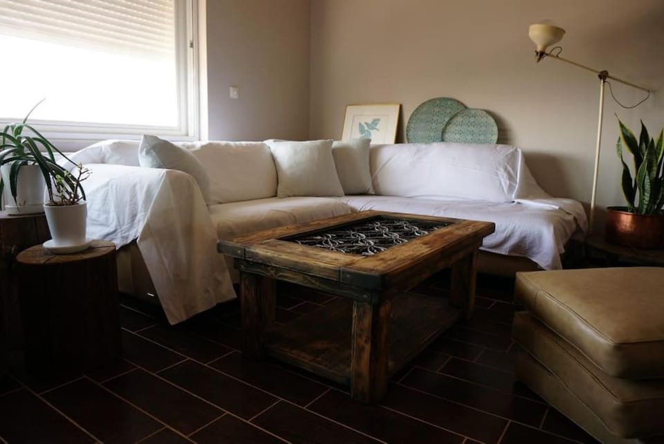 Bed, Living room, Seating area