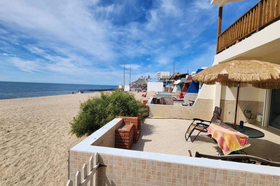 Las Brisas #8 Beachfront - On the sand and steps from Mannys for tacos & tequila Apartment in Rocky Point