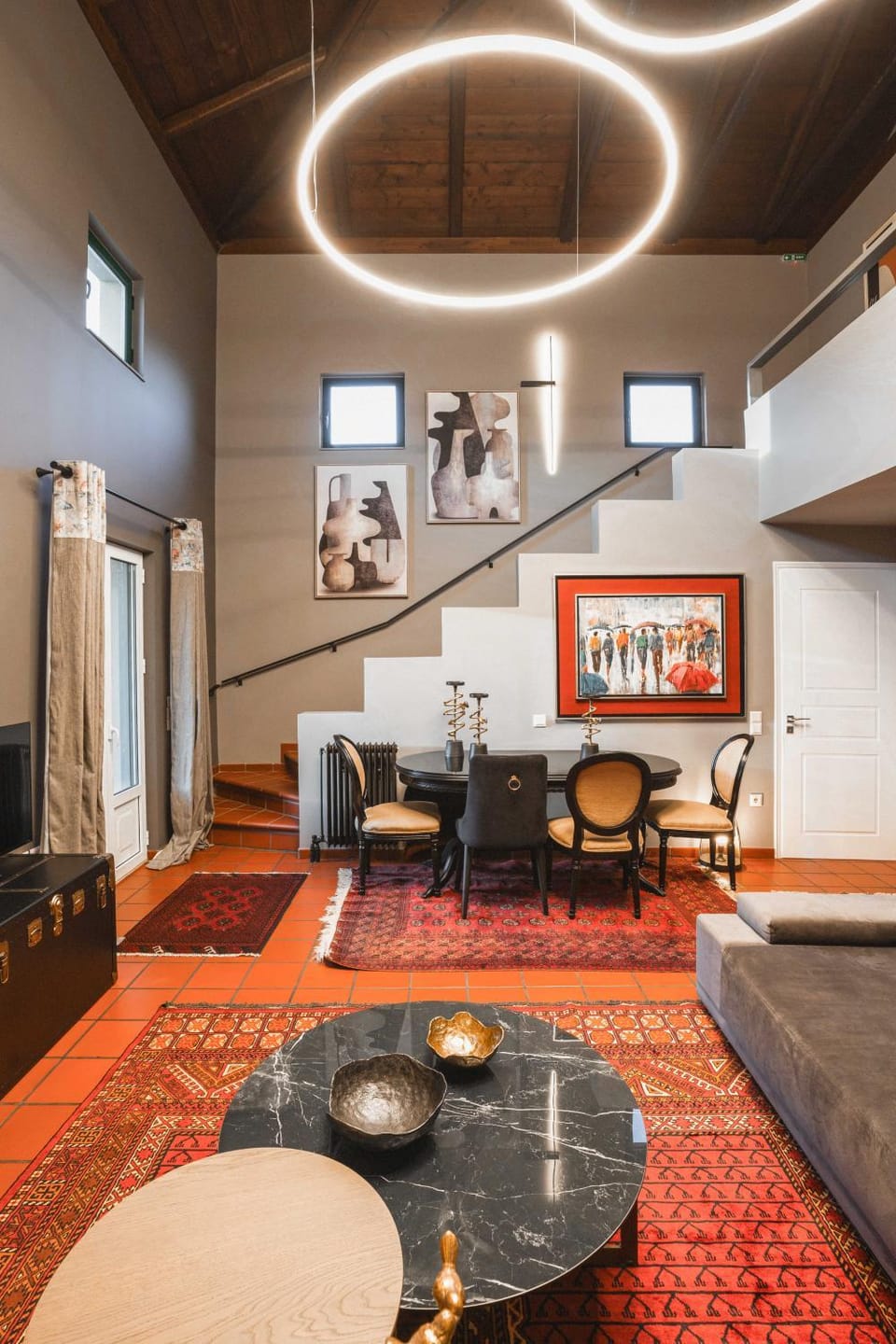 Living room, Seating area, Dining area