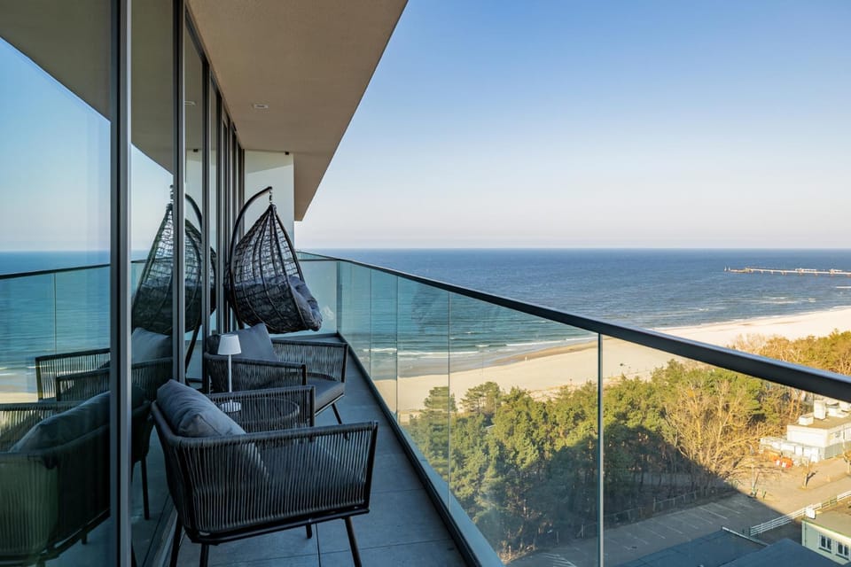 Property building, Day, Natural landscape, View (from property/room), Balcony/Terrace, Living room, Seating area, Beach, Sea view, Sea view, Breakfast, Quiet street view
