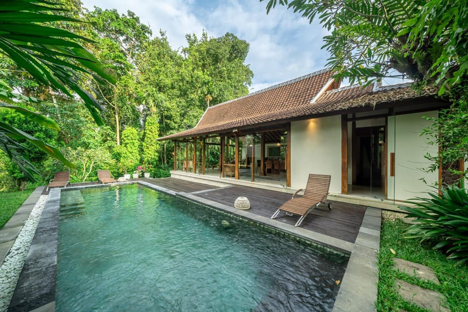 Property building, Patio, Natural landscape, Swimming pool