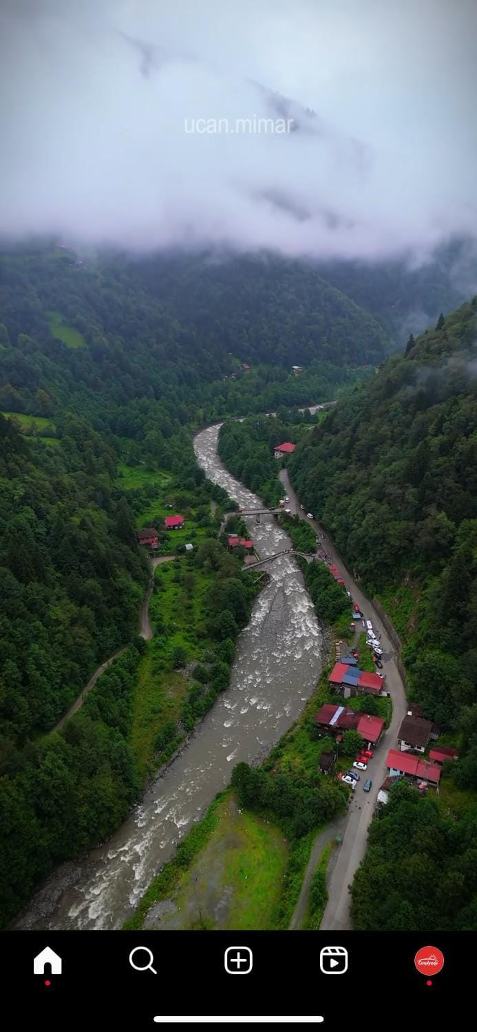 Natural landscape, Bird's eye view, Mountain view