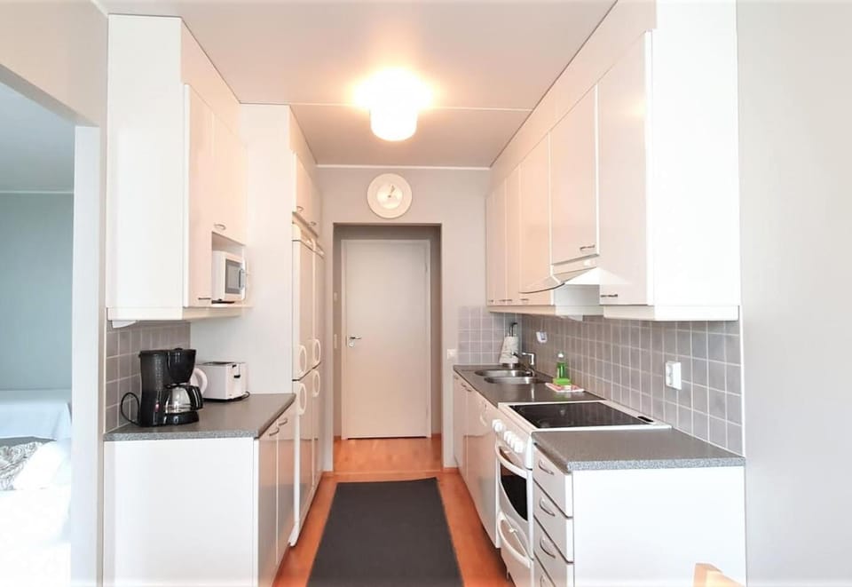 Kitchen or kitchenette, dishwasher, oven, stove