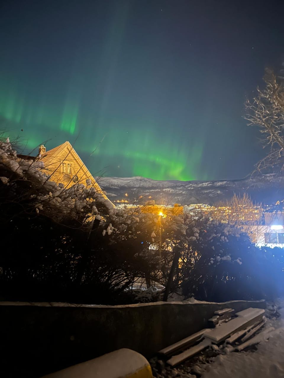Night, Winter, Mountain view