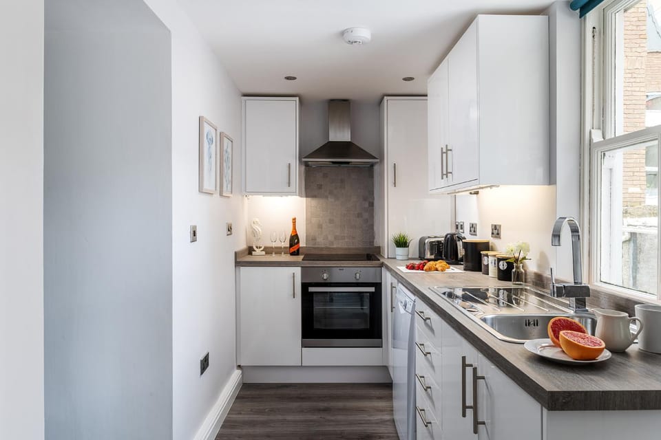 Kitchen or kitchenette, oven, stove, kitchen