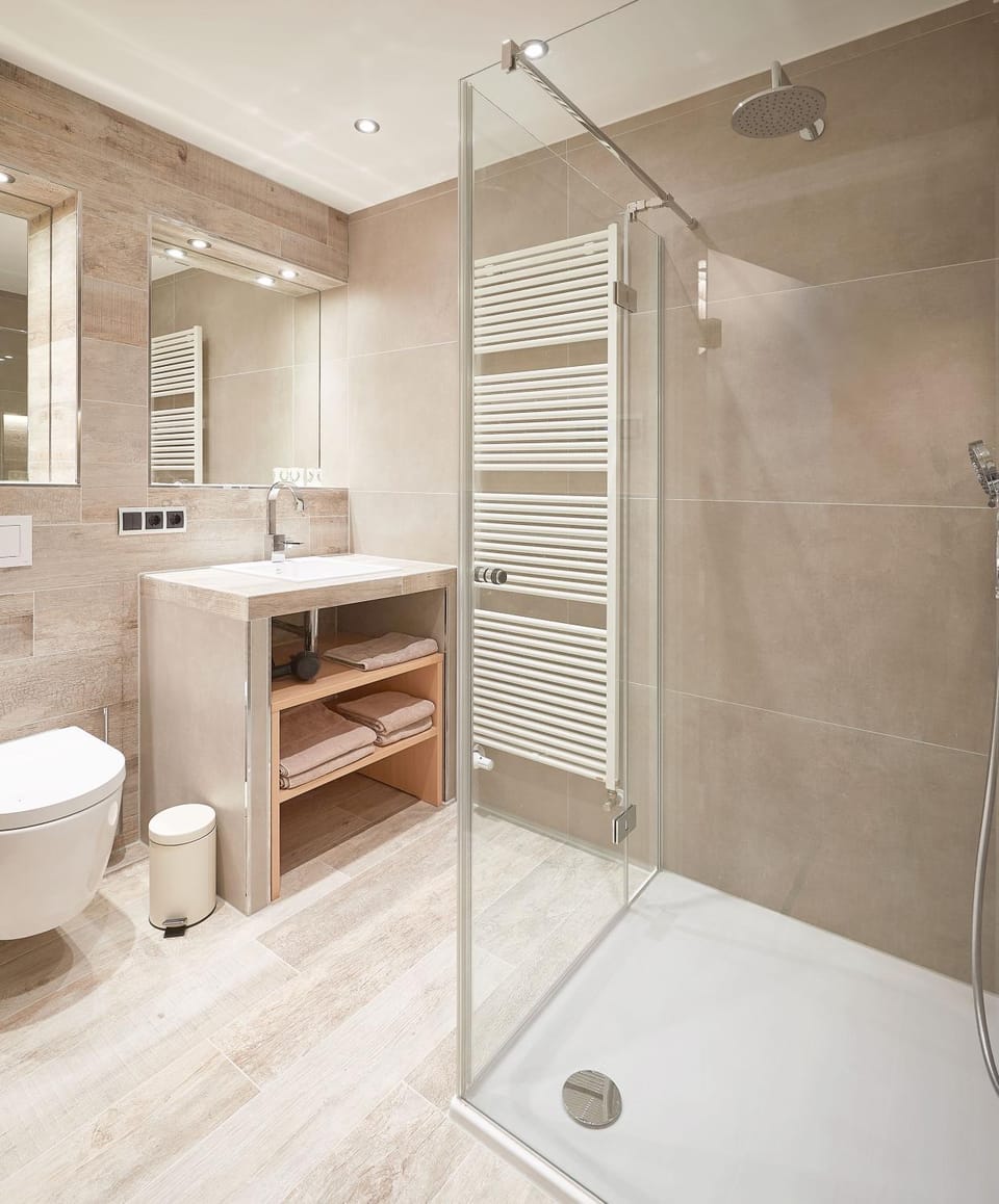 Shower, Toilet, towels