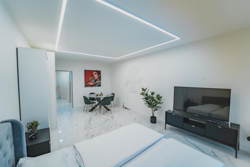 Bed, TV and multimedia, Living room, Photo of the whole room, Seating area, Bedroom