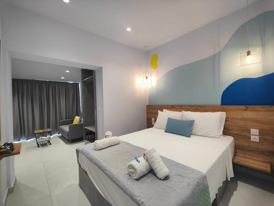 Bed, Decorative detail, Seating area, towels