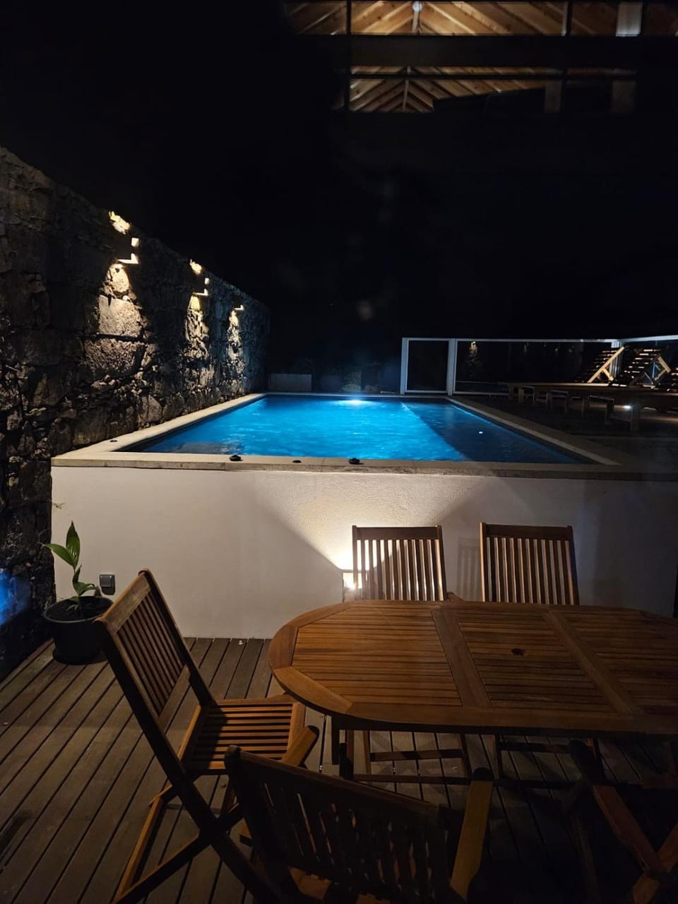 Night, Pool view, Swimming pool