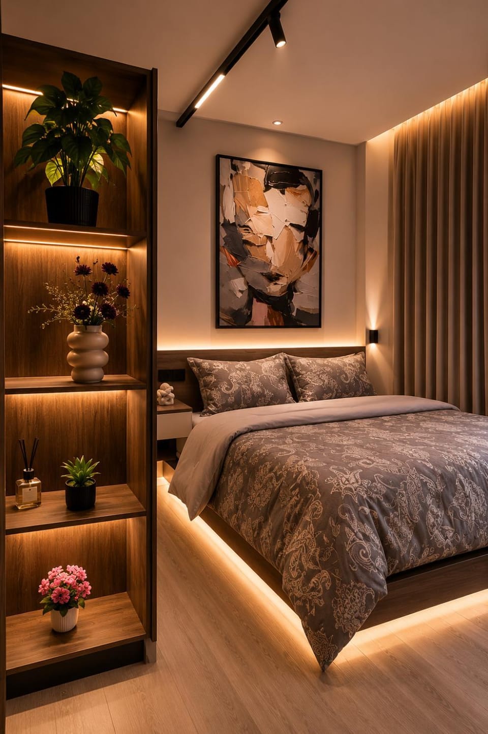 Bed, Living room, Photo of the whole room, Seating area, Bedroom