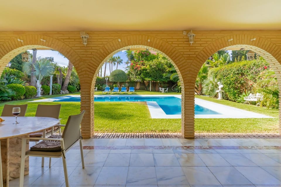 Property building, Living room, Swimming pool